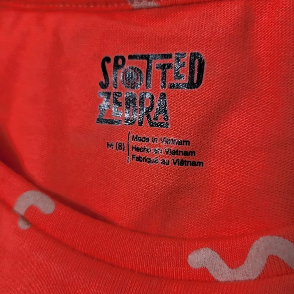 Spotted Zebra Girl Coral Short Sleeve Dress with Pattern Size Medium(8)